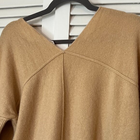 Soft Surroundings cashmere sweater caramel tan yellow v-neck dolman pullover XS - Picture 7 of 8